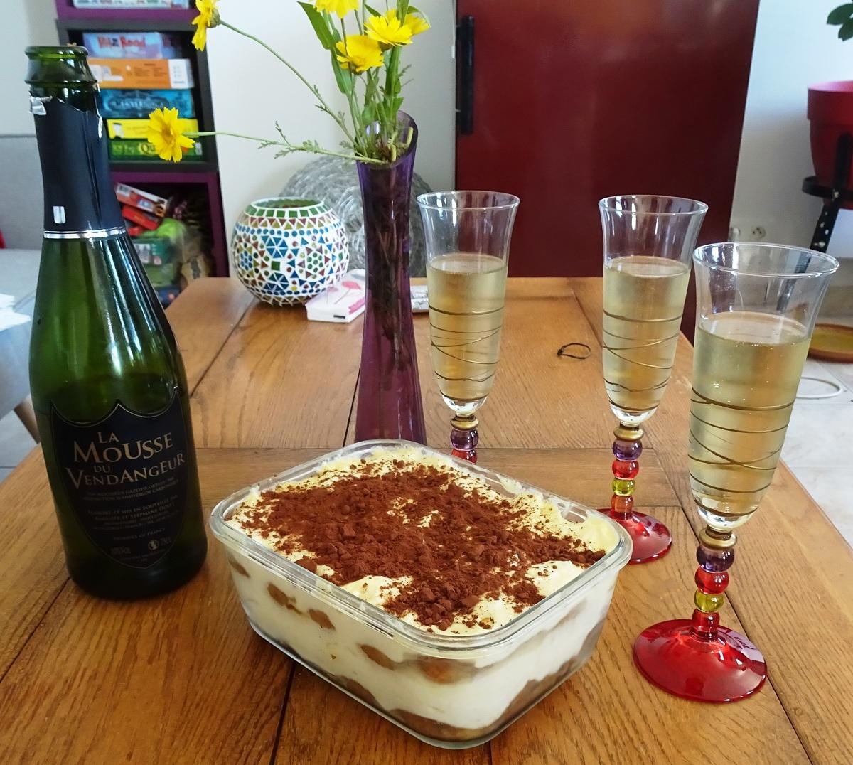 Mousse du vendangeur Tiramisu Muscat petit grains ŒnoSKol accord met-vin