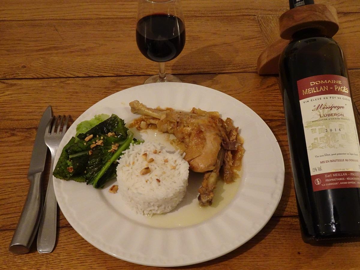 Vin Luberon Poulet Yassa