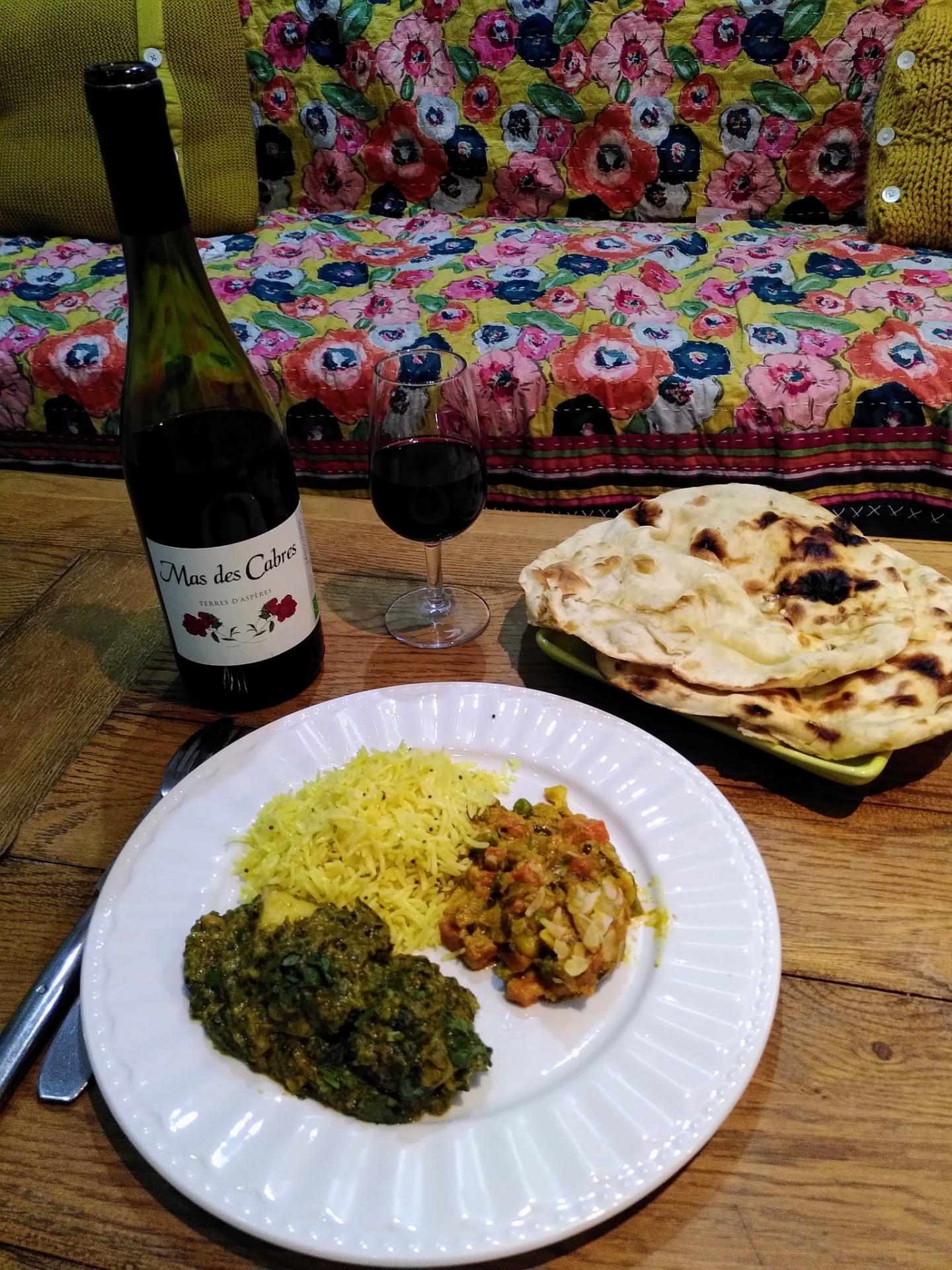 curry indien végétarien vin du languedoc